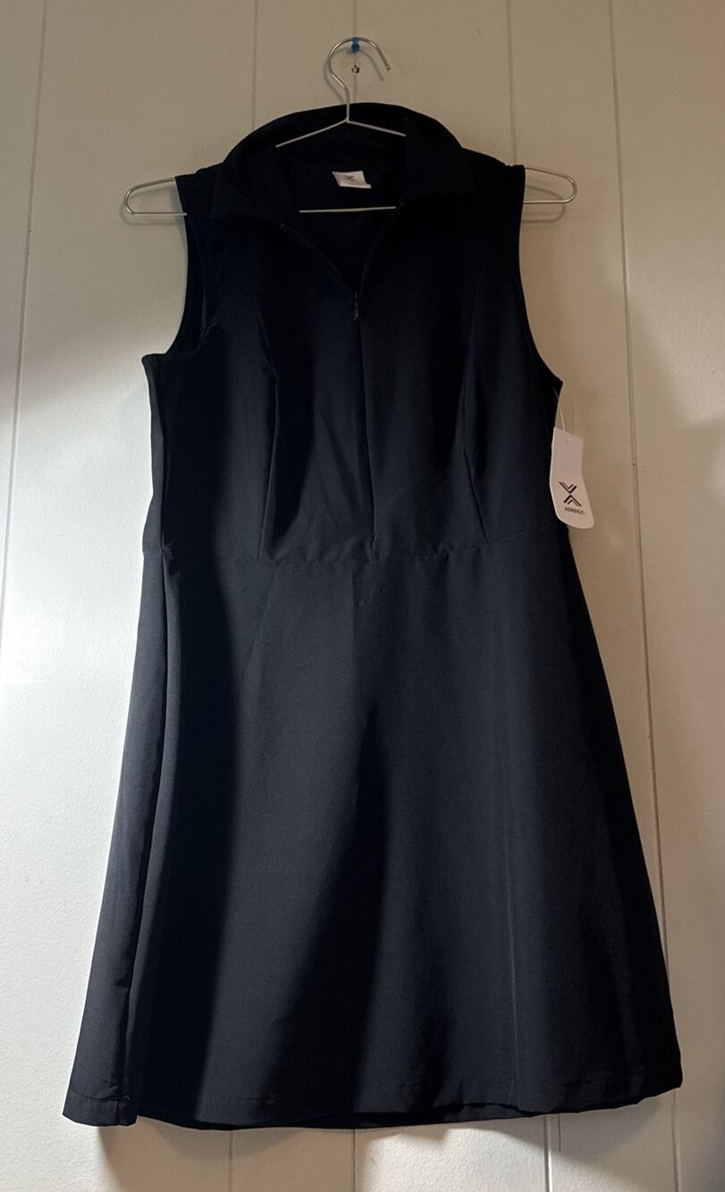 Xersion Sleeveless Collared Black Athletic Dress Small New VV